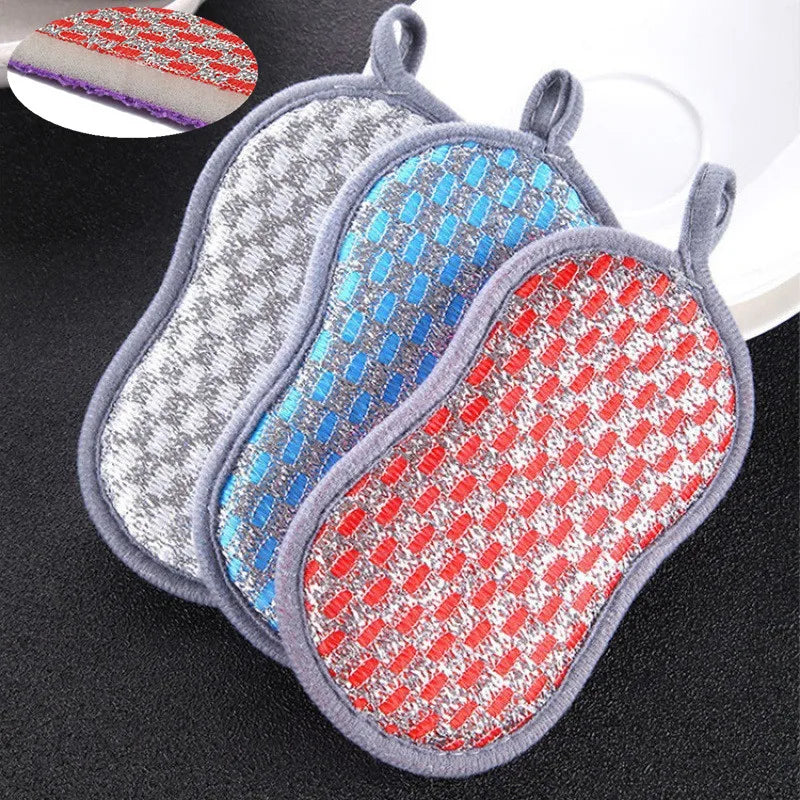 Kitchen Cleaning Sponge Double Sided Sponge Scrubber Sponges For Dishwashing Scouring Pad Dish Cloth Kitchen Cleaning Tools