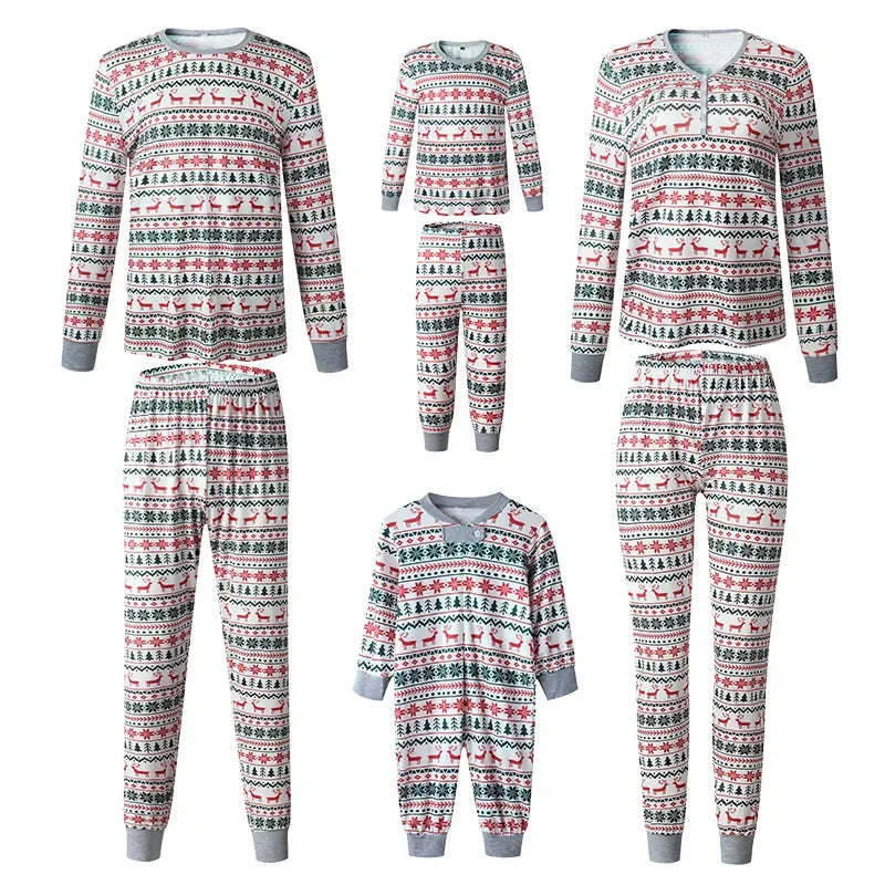 2023 Christmas Family Matching Pajamas New Year Xmas Father Mother Kids Baby Clothes Set Dad Mom And Daughter Son Pyjamas Outfit