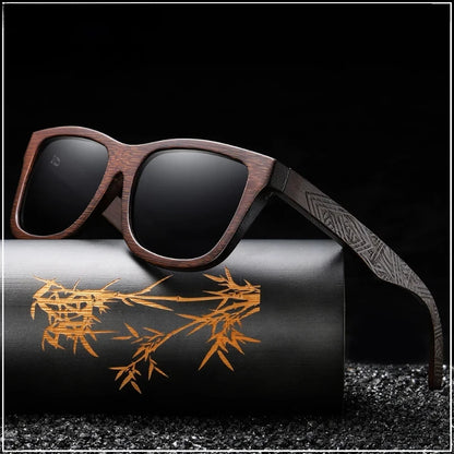 Vintage Wooden Fashion Bamboo Wooden Sunglasses Handmade Polarized Mirror Coating Lenses Eyewear Sunglasses for Men