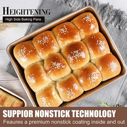 Thicken Carbon Steel Golden Baking Tray Nonstick Square Oven Cake Bread Pastry Pans Biscuits Bakeware Mold Kitchen Cooking Tools