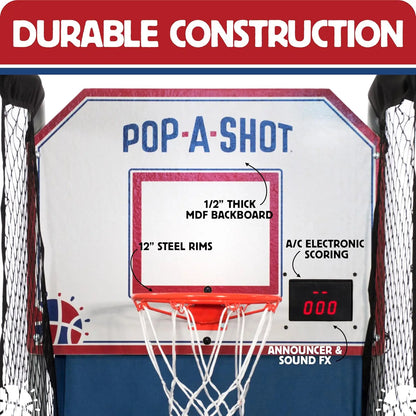 Home Single Shot Arcade Basketball Fun at Home Infrared Sensor Scoring 6 Game Modes 4 Balls Foldable Stor