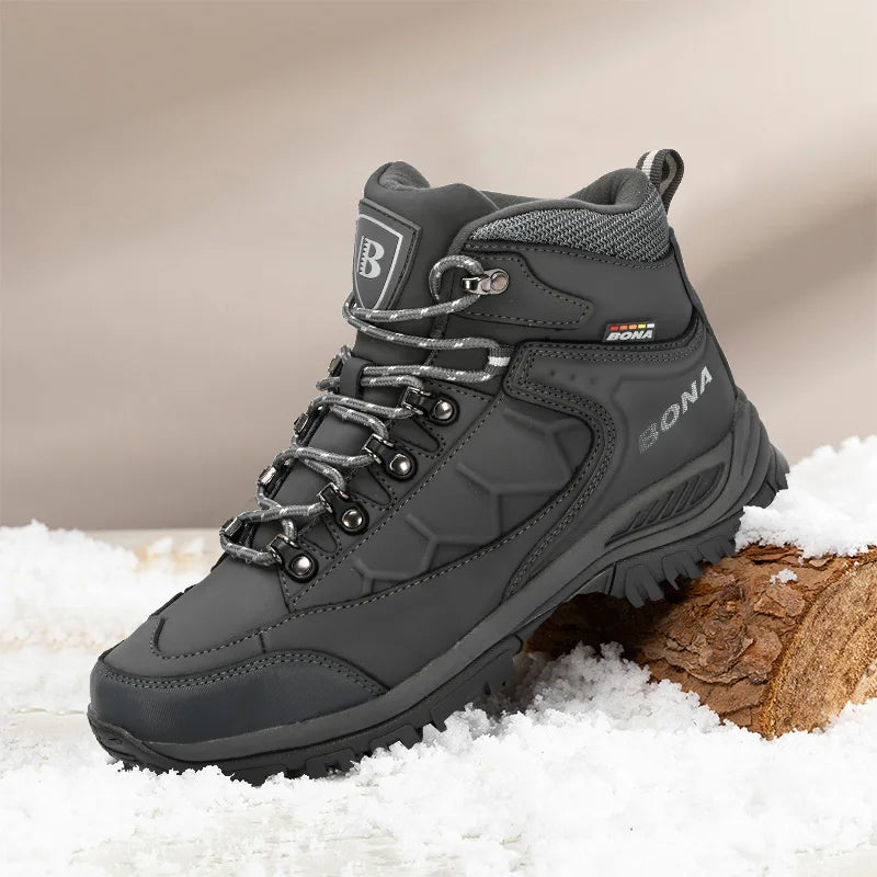 BONA 2024 Arrival Outdoor Hiking Boots Men Winter Shoes Walking Climbing Shoes Man Mountain Sport Boots Masculino Trendy Large