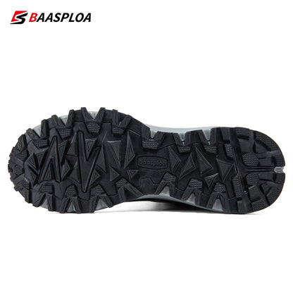 Baasploa Men Hiking Shoes Breathable Outdoor Sneakers for Men Lightweight Male Shoes Non-Slip Wear Resistant Outdoor New Arrival