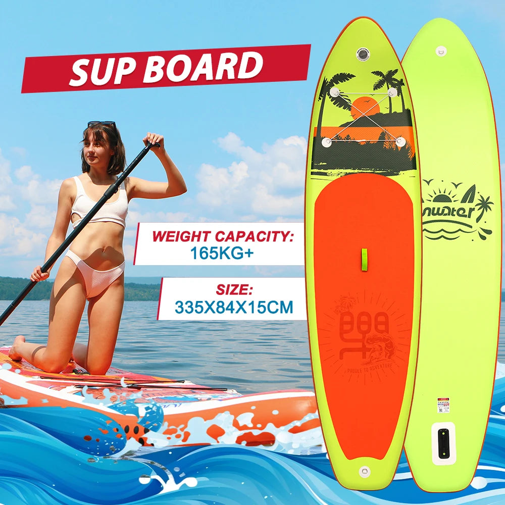 FunWater 335CM US Warehouse Sup Board Inflatable Surfboard Stand Up Paddle Board Inflatable Sup PaddleBoard with Accessories