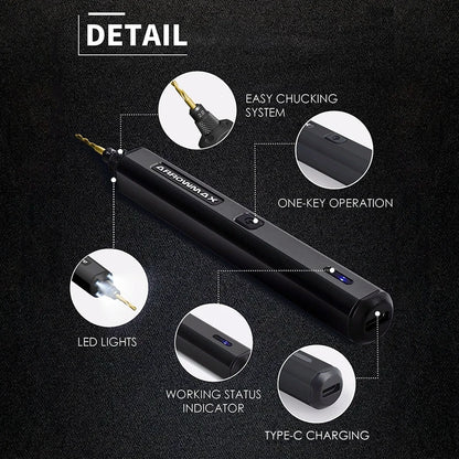 ARROWMAX Mini Electric Drill with Bench Drill Press Cordless Hand Tool Drilling for Wood Plastic Aluminum Coin SDS Mini Plus