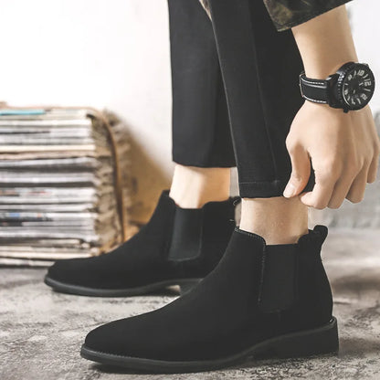 Chelsea Boots Suede Leather Boots Height Increase 2.3" or "3.1"