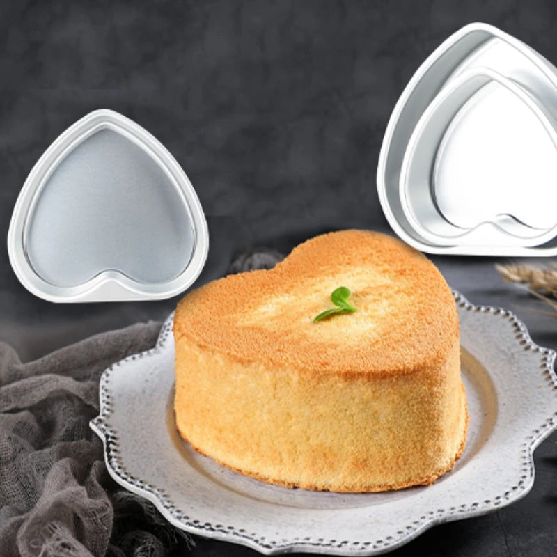 3/4/5/6/7/8/10inch Aluminum Alloy Cake Molds Heart Shaped Pans A Removable Bottom Baking Mould Tool for Muffin Cake Bread Cheese