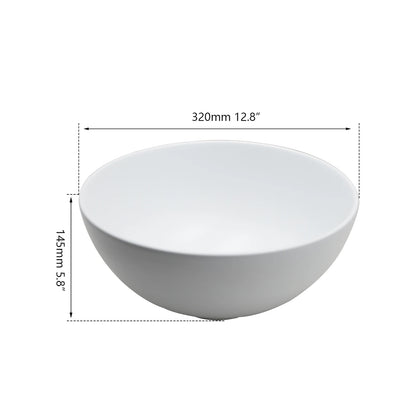 SINLAKU Polish White & Black Round Ceramic Basin Sink Bathroom Washbasin Matte Black Finish Deck Mount Ceramic Sink W/ Pop Drain