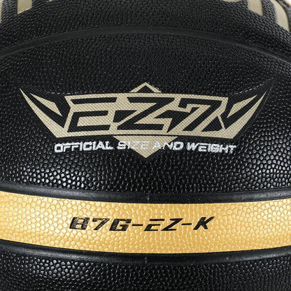 Molten-EZ-K Size 7 Basketball, Black, Gold, PU, Outdoor, Indoor, Women, Youth, Man Match, Training both indoor and outdoor play