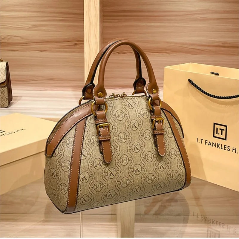 Women's handbag, fashionable and luxurious brand handbag, new high-end leather shoulder bag, designer retro crossbody bag