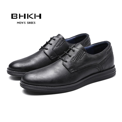 BHKH Male Sneakers Autumn/Winter traf Leather Men Casual Shoes Business Work Office Lace-up Dress shoes For Men Size47