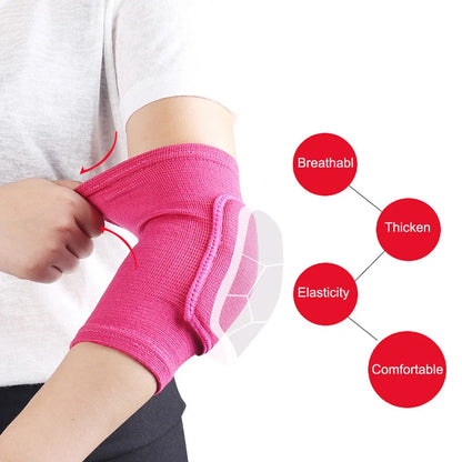 GOMOREON 1Pair Compression Elbow Pads Arm Brace Support Fitness Arm Protector Volleyball Basketball Breathable Elbow Wraps