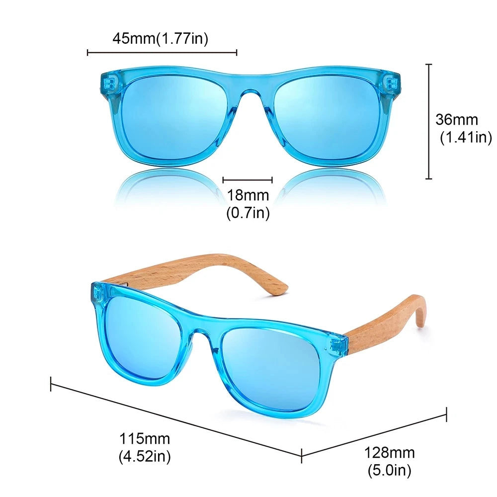 HU WOOD Brand Design Kids Children Sunglasses Multi-color Frame Wooden Sun Glasses For Child Boys Girls Sunglasses Baby GR1001