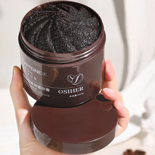 240g Body Arabica Coffee Scrub Brightening Smooth Exfoliating For Anti Cellulite Moisturizing Body, Face, Hand, Foot Scrub