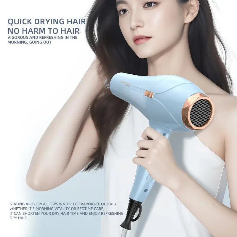 New Quick Drying Hair Dryer US/UK/EU Plug Household Blue Light Cold and Hot Air 110V/220V Hammer Hair Dryer