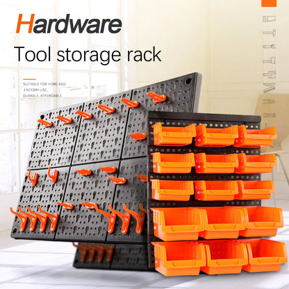 Garage Wall Organization Bins Hanging Wall Mount Board Tool Storage Plastic Workshop Box Storage Rack Plate Hole Access Tools