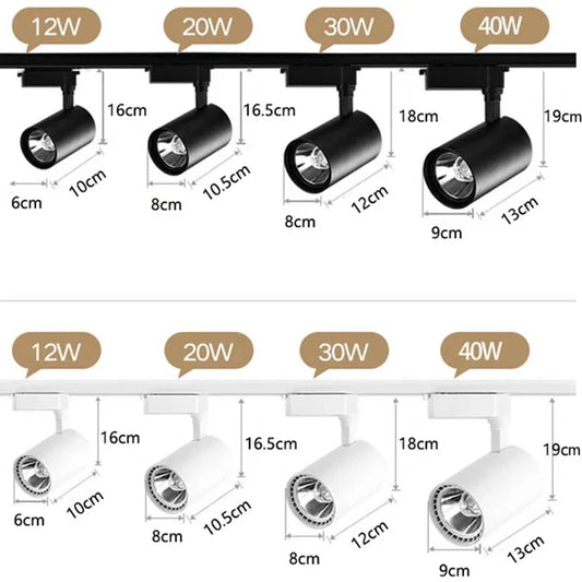 Spot Led Track Light 220V Ceiling Lamp COB Spotlight Rail Lighting Fixture for Home Decor Clothing Store Full Set Track Lights