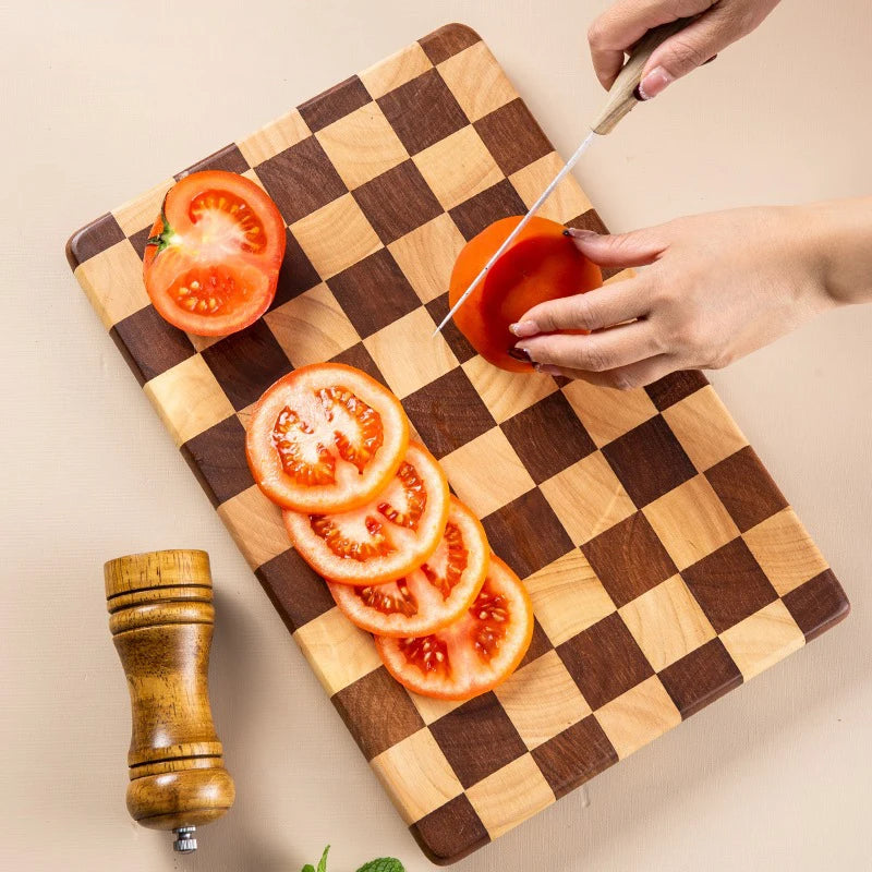 Creative checkerboard grid Cutting board household mosaic chopping board kitchen auxiliary food board fruit solid wood case plat