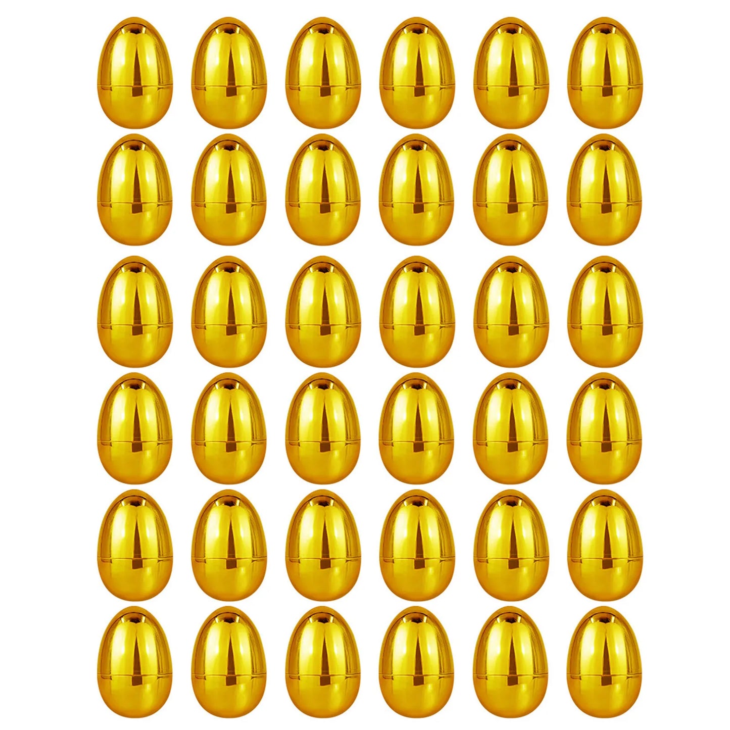 36 Pcs Golden Easter Eggs, 3.1 Inch Plastic Empty Easter Egg Decorating Kit Basket Stuffers, Party Yard Game Prizes Supplies