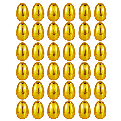 36 Pcs Golden Easter Eggs, 3.1 Inch Plastic Empty Easter Egg Decorating Kit Basket Stuffers, Party Yard Game Prizes Supplies