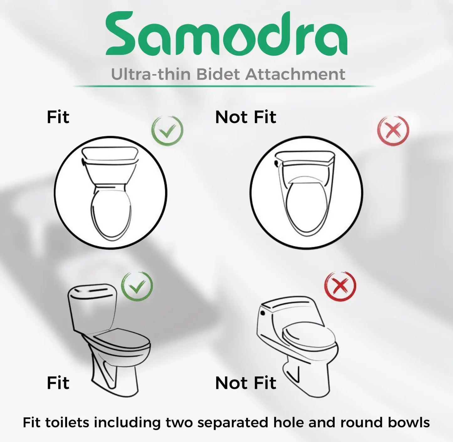 SAMODRA Bidet Attachment, Non-Electric Cold Water Bidet Toilet Seat Attachment with Pressure Controls, Retractable Self-Cleaning