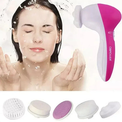 5 in 1 Facial Cleanser Pore Cleanser Face Massager Deep Electric Cleansing Brush Pore Cleaner Blackhead Remover Skin Beauty Care