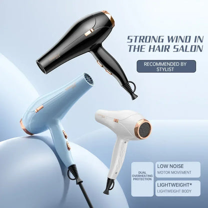 New Quick Drying Hair Dryer US/UK/EU Plug Household Blue Light Cold and Hot Air 110V/220V Hammer Hair Dryer