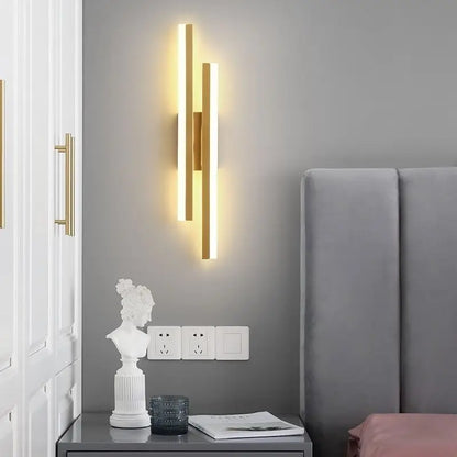 Modern Led Wall Lamp Black/Gold Acrylic Room Decor Light For Living Room Bedroom Interior Decor Lighting Fixture Wall Sconce