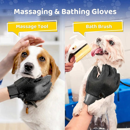 Pet Grooming Glove Rubber Pet Bath Brush Gentle Efficient Pet Hair Remover Cat Comb Glove Massage Grooming Dogs Cats supplies