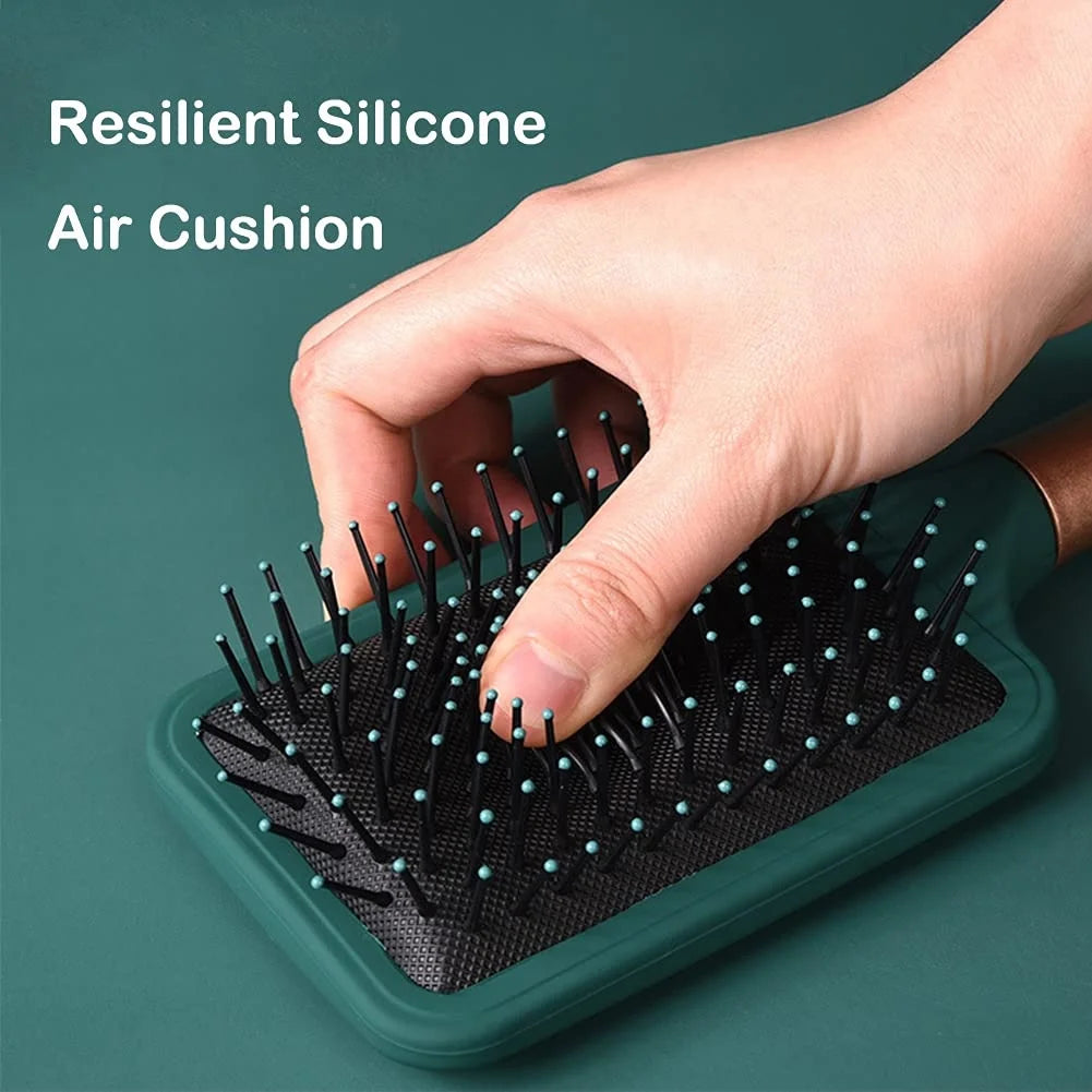 4 Pcs Hair Brush Set Anti Static Massage Oval Comb With Silicone Cushion Base Detangling Brush Round Hair Brush Vent Hair Brush