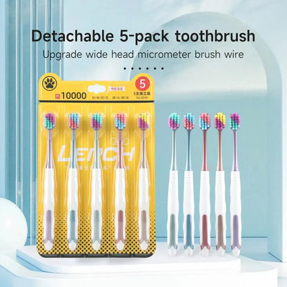 LERCH Adult Toothbrush Soft Bristles Family Pack Five Separate Packs About Ten Thousand Bristles