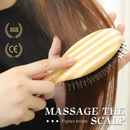 Boar Bristle Hair Brush Bamboo Hair Brush Natural Boar Hair Brush