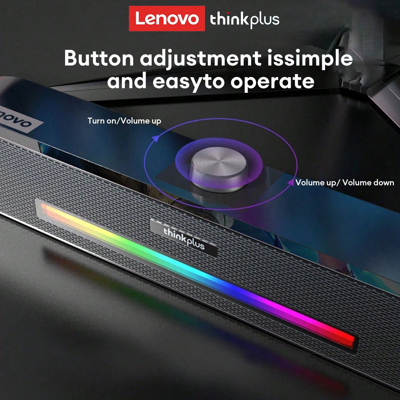 Lenovo Original TS33 Wired and Bluetooth 5.0 Speaker 360 For Desk Computer Subwoofer Home Movie Surround Sound Bar Audio Speaker