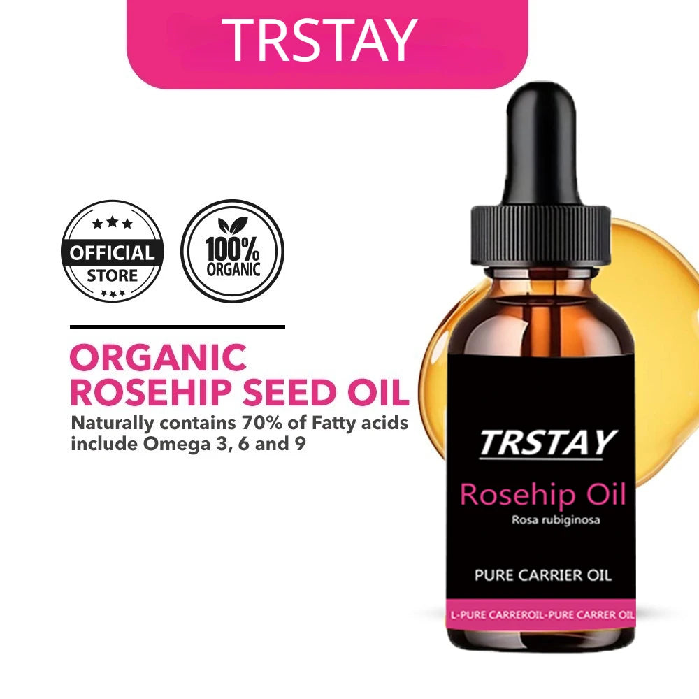 TRSTAY Organic Rosehip Seed Oil 100% Natural Anti Aging Treatment For Face Skin