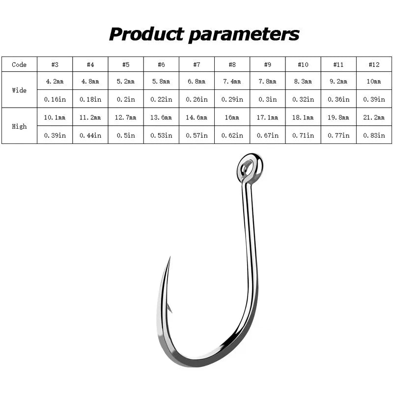 High Carbon Steel Fishing Hooks 400Pcs Wide Gap Offset Fishing Hook Set for Saltwater and Freshwater with 10 Sizes