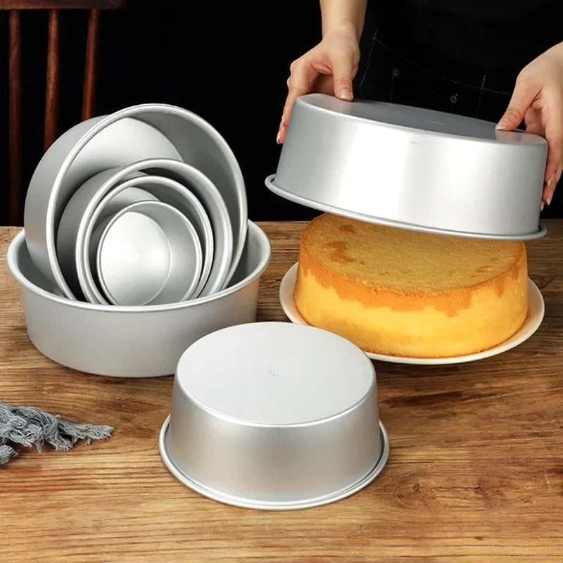 4-12 inch Aluminum Round Cake Bakeware solid bottom Chiffon Cake die for aluminum alloy Home baking cake mold pan cake tin