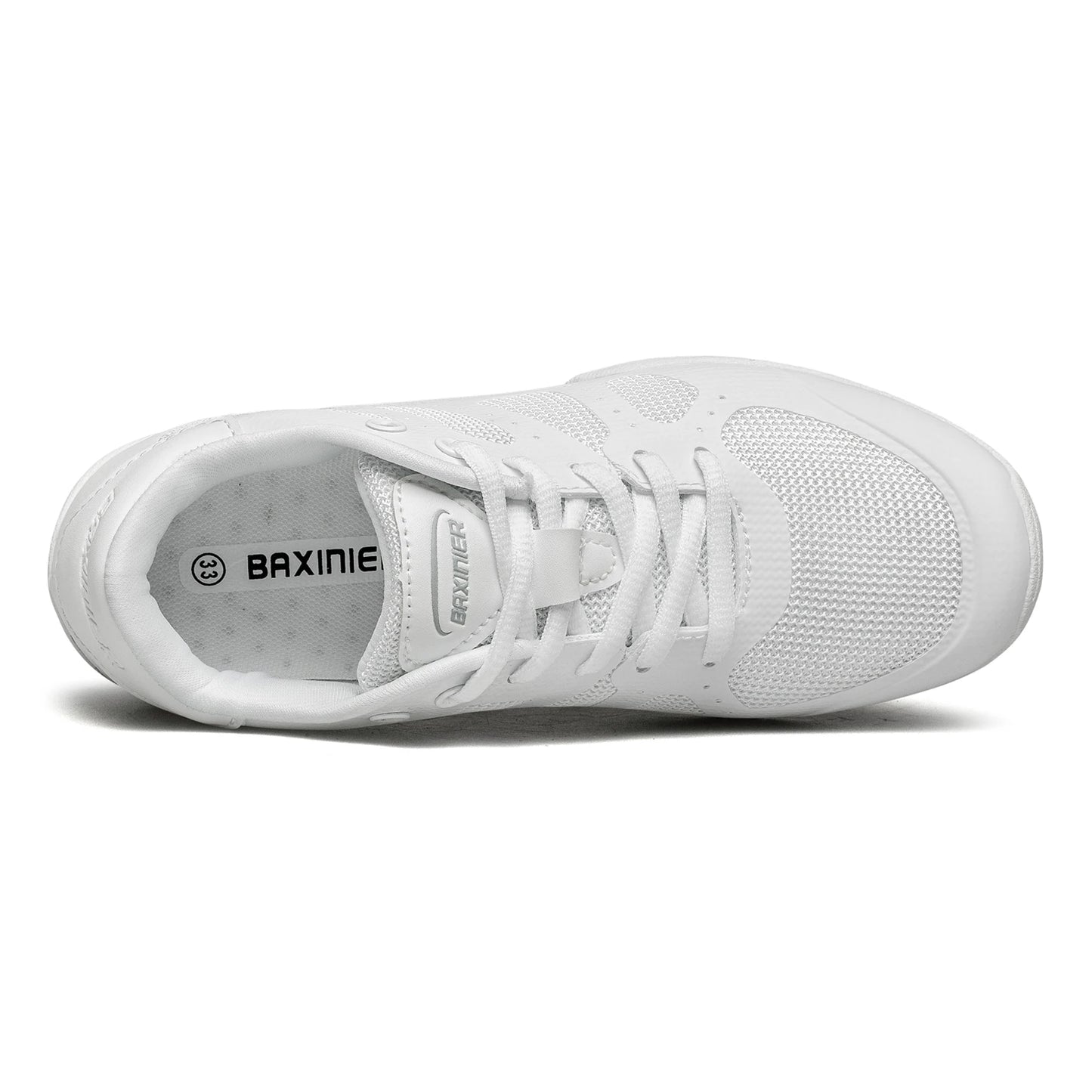 BAXINIER Girls Cheer Shoes White Cheerleading Dance Shoes Kids Athletic Training Tennis Shoes Youth Competition Sneakers