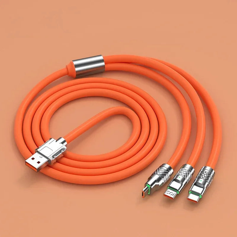 Xiaomi 3 In 1 Usb Cable 6A 120w Fast Charging Cable Micro Usb Type C Charging Cable For Iphone 14 13 12 Huawei Xiaomi 13 Samsung