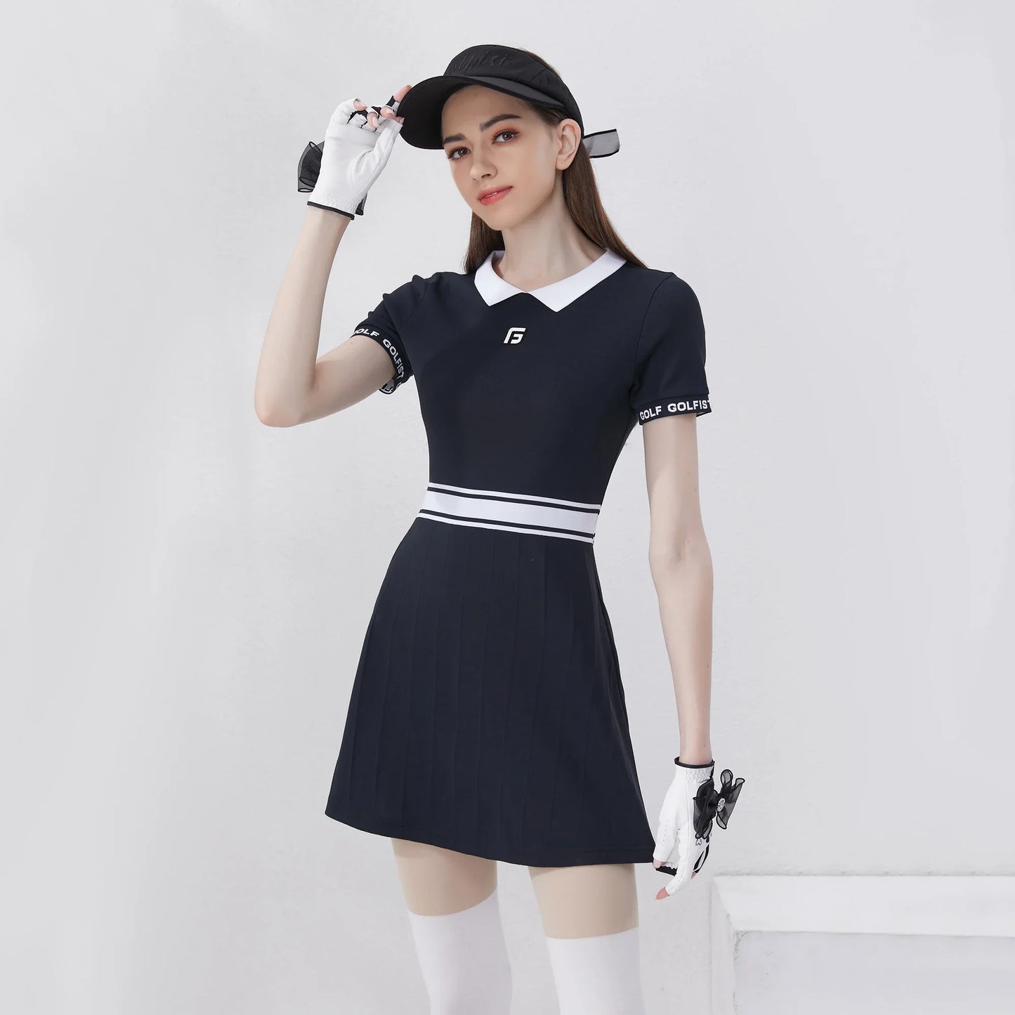 Golfist Women's Knitted Golf Dress Lapel Skirt