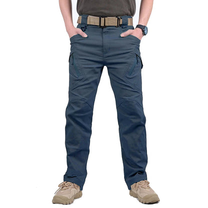 IX9 City Tactical Cargo Pants Men Stretch Cotton Work Military Pants Flexible Outdoor SWAT Army Combat Trousers with 9 Pockets