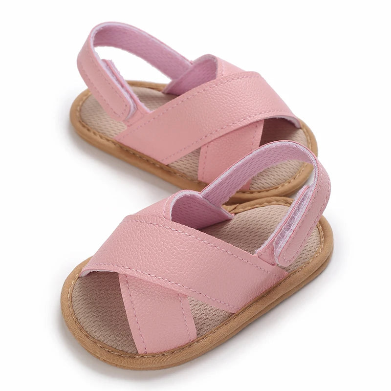 Summer Classic Multiple Pink Baby Sandals Comfortable and Casual Walking Shoes for Girls Aged 0-18 Months