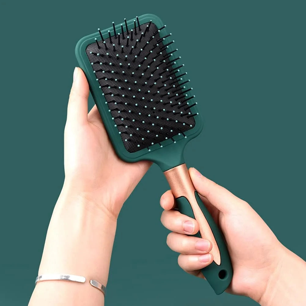 4 Pcs Hair Brush Set Anti Static Massage Oval Comb With Silicone Cushion Base Detangling Brush Round Hair Brush Vent Hair Brush