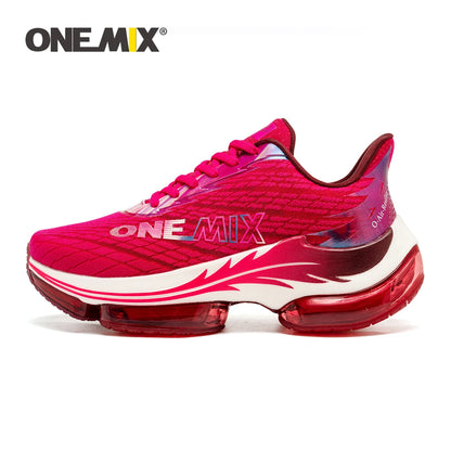 ONEMIX Men's Running Sports Shoes Shock-Absorbing Rebound Breathable Outdoor Racing Sneakers Men Luxury Height Increasing 6-7cm