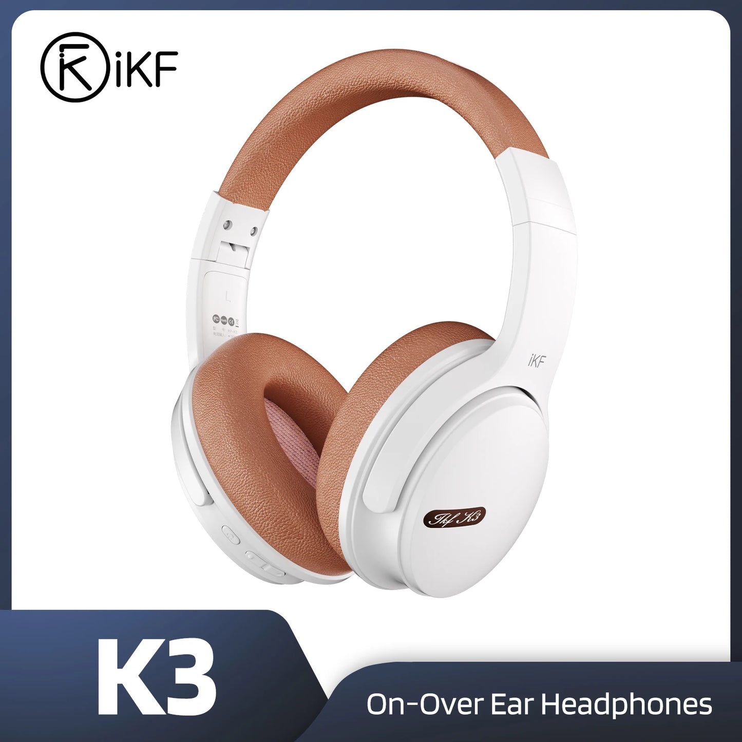 IKF-K3 Over Wireless Ear Headphones ENC Call Noise Cancelling Bluetooth 5.3 Headset With Mic 50 Hours Playtime 38ms Low Latency