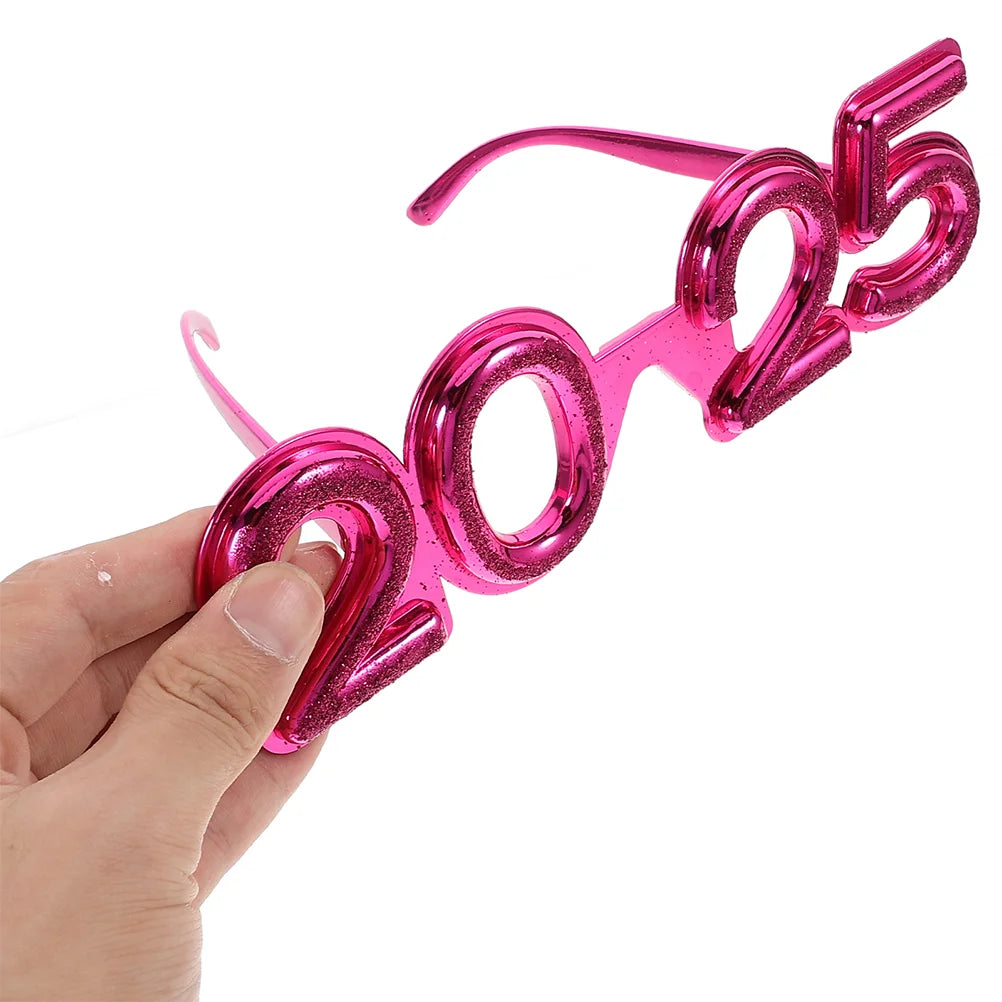 4 Pcs 2025 Glasses Number Party Prank Halloween Eyeglasses Cool Themed Cosplay Props Christmas Happy New Year