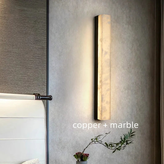 Marble Copper Body Wall Lamp Modern Minimalist New Chinese Living Room TV Background Wall Decorative Lamp Aisle Corridor Bedroom