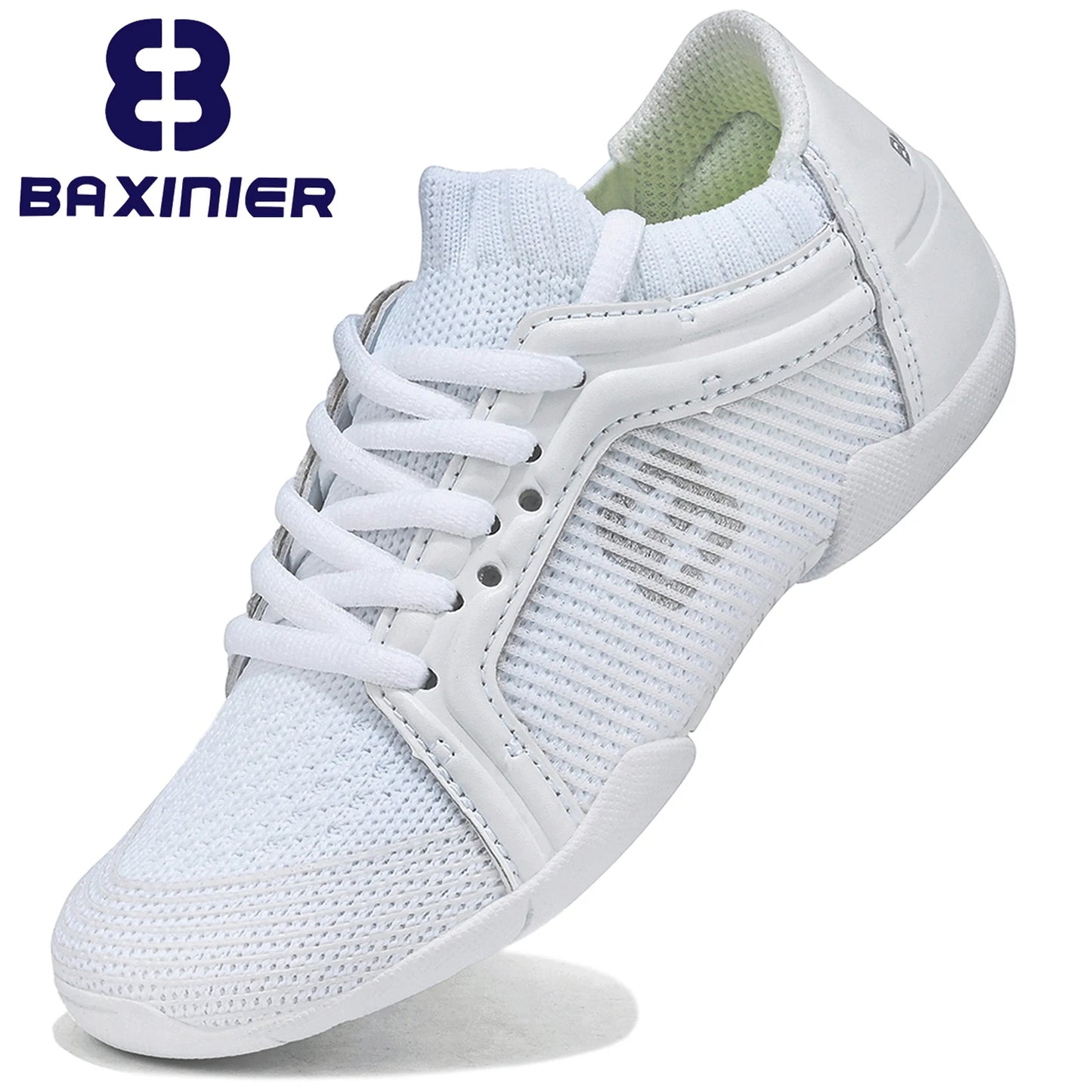 BAXINIER Girls White Competition Cheer Shoes Youth Cheerleading Dance Sneakers Women Athletic Breathable Training Tennis