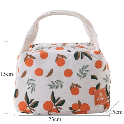 1 Pc Cute Fruit Lunch Bag for Women Portable Insulated Lunch Thermal Bag Bento Pouch Lunch Container School Food Bag