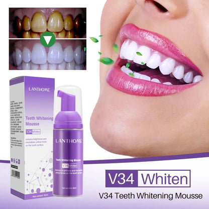 V34 Teeth Mousse Removes Smoke Stains Removes Yellowing and Freshens Breath Effectively Whitens and Removes Yellowing Oral Care