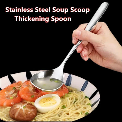 Stainless Steel Thickening Spoon Creative Long Handle Hotel Hot Pot Spoon Soup Ladle Korean Soup Scoop Home Kitchen Tools